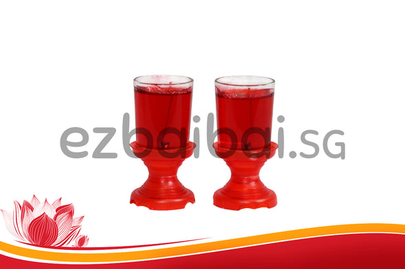 20 HOURS RED CANDLE (1 PAIR) 二十小时红水晶炷